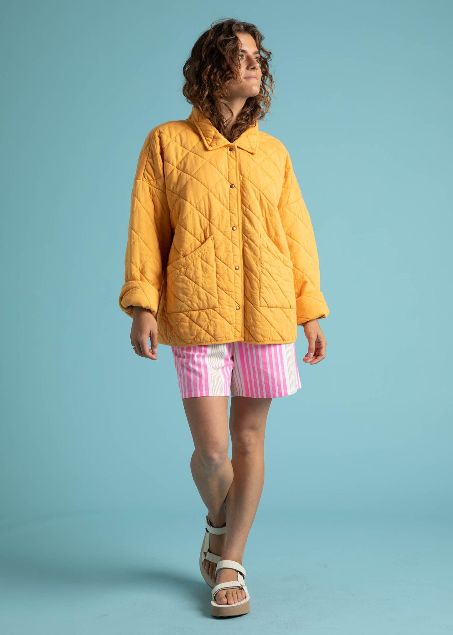 Countryside Quilted Jacket - Mango - FINAL SALE