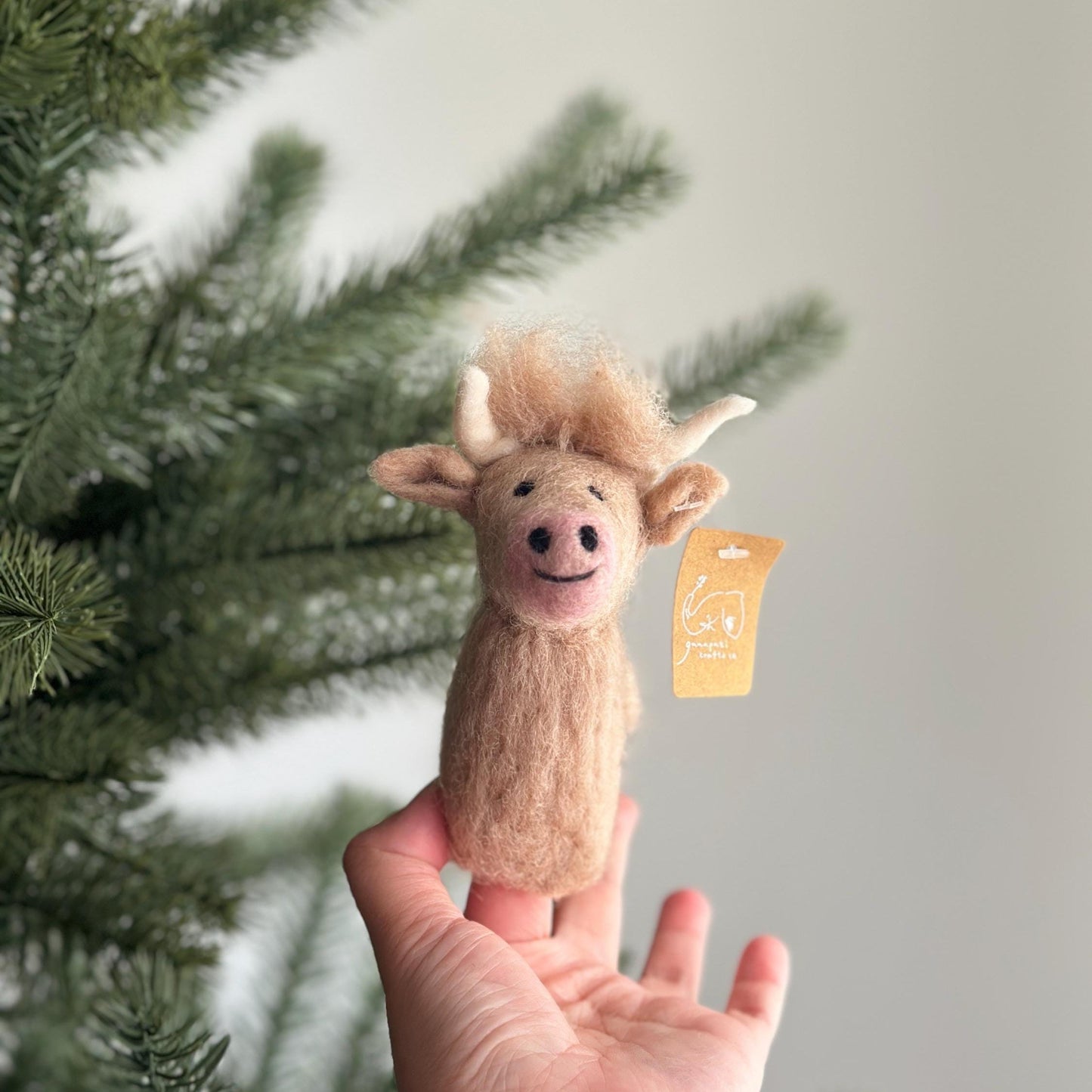 Highland Cow Finger Puppet