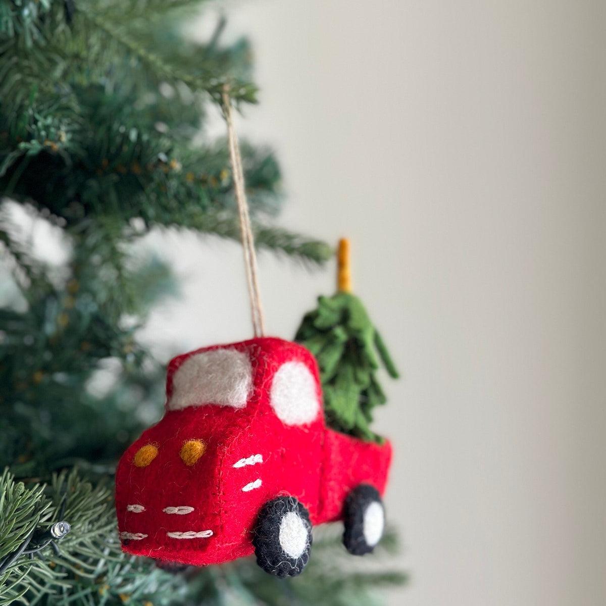 Felt Pickup Truck with Christmas Tree Ornament (IMPERFECT ITEM)