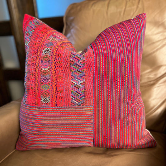 Huipil & Hemp Throw Pillow Cover