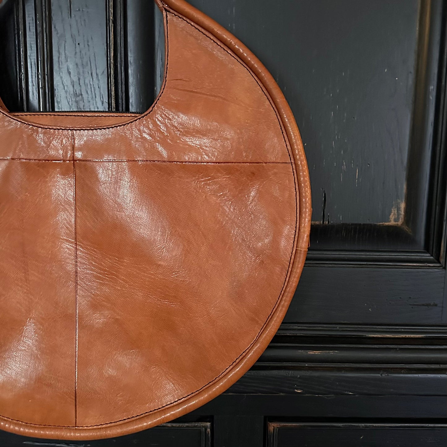 Leather Circle Purse (Natural)