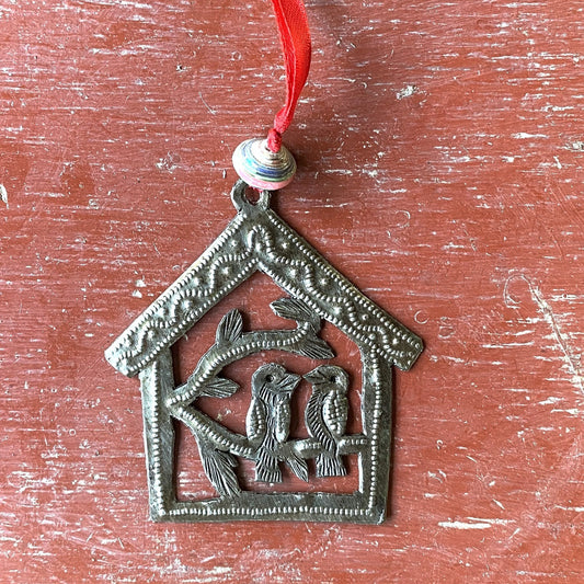 Tiny Bird in House Ornament
