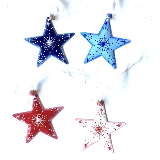 Set of 4 Stars (Red and Blue)