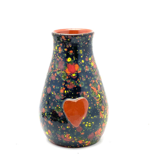 Calliope Heart Vase - Black Sprinkles