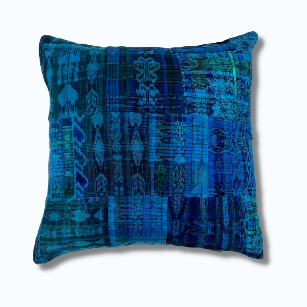 Overdyed Patchwork Corte & Hemp Pillow Cover