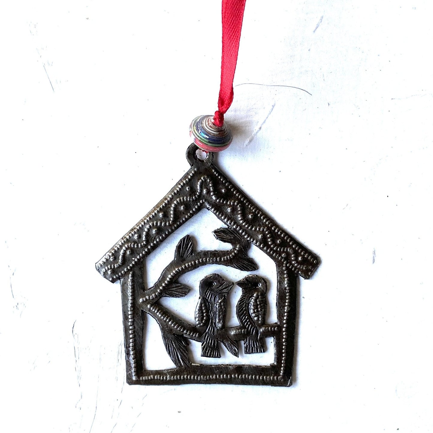 Tiny Bird in House Ornament