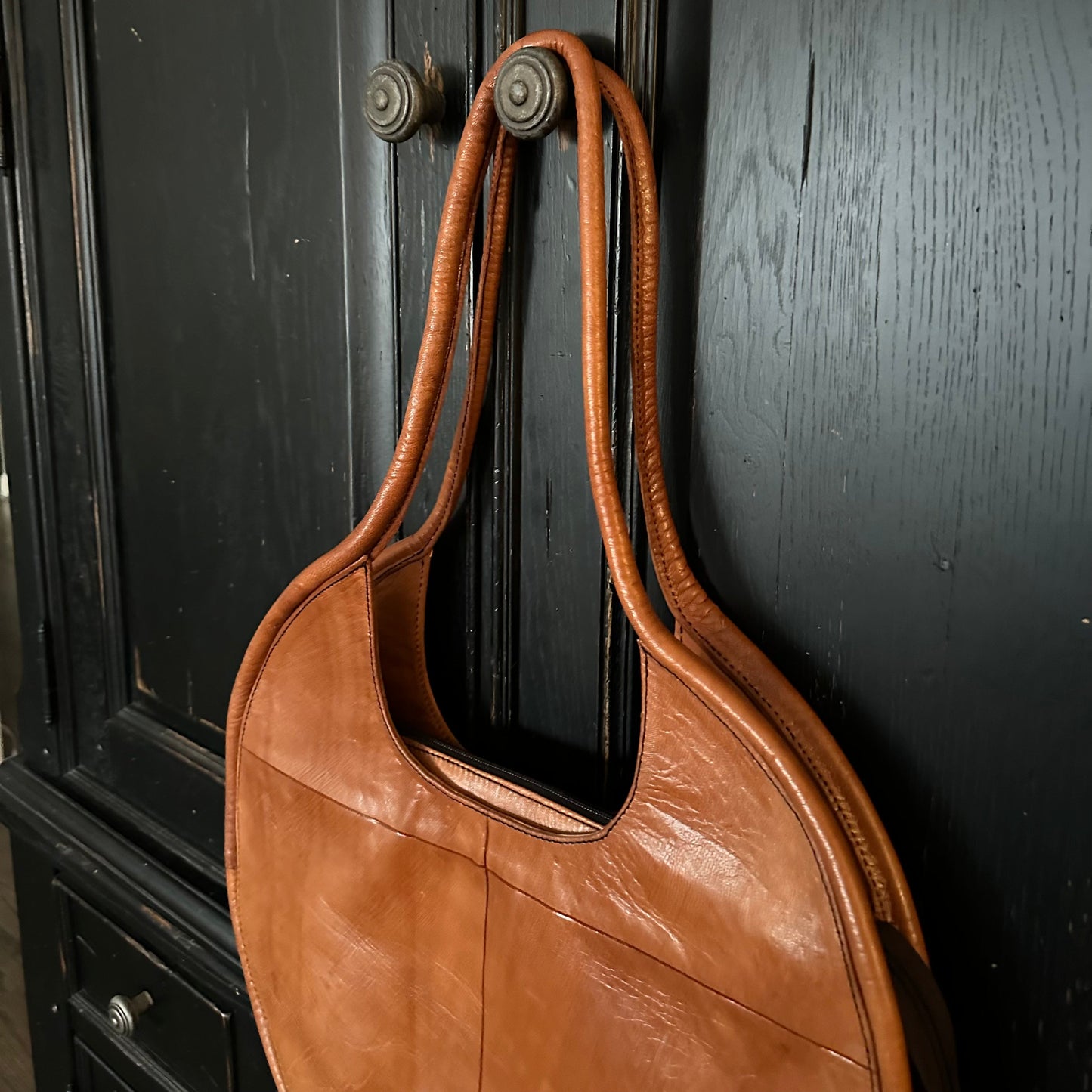 Leather Circle Purse (Natural)