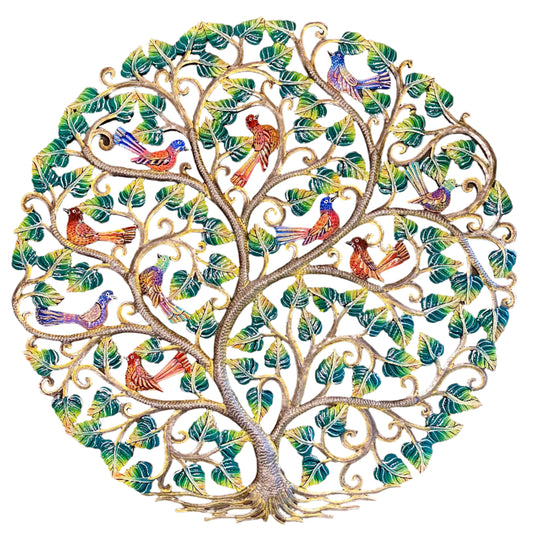 Jumbo Painted Tree of Life with Birds