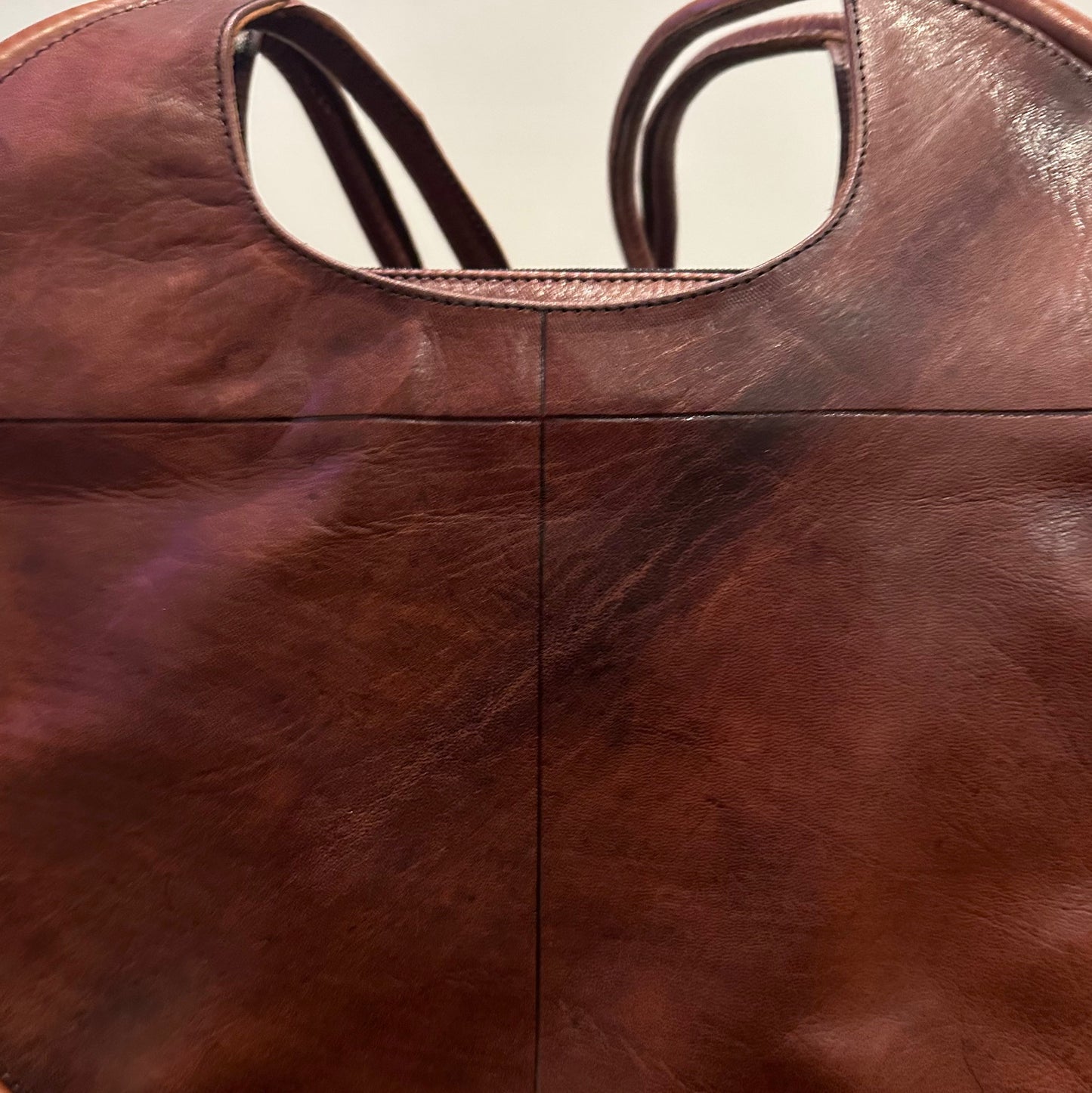 Leather Circle Purse (Cognac)