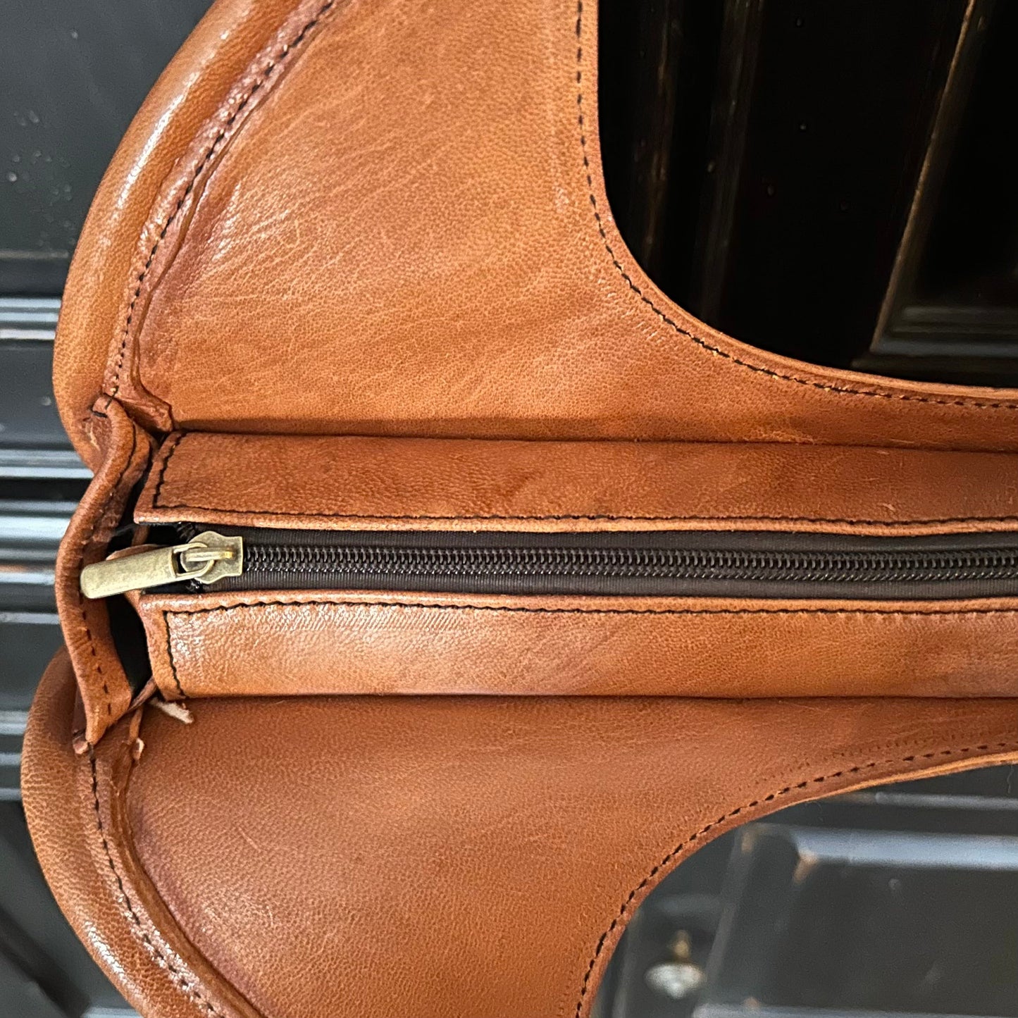 Leather Circle Purse (Natural)