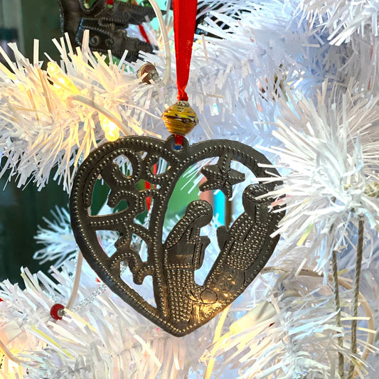Heart Nativity Ornament