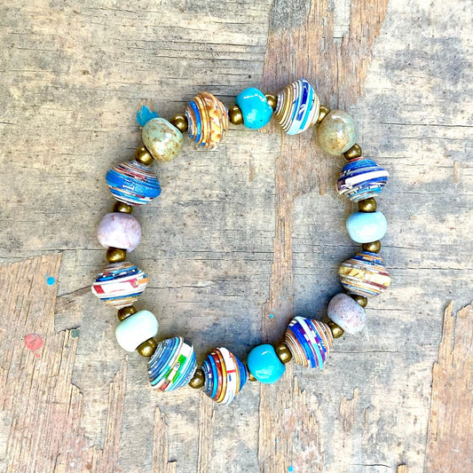 Haitian Signature Bracelet- Pastels with Cereal Box Beads