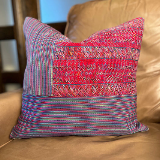 Huipil & Hemp Throw Pillow Cover