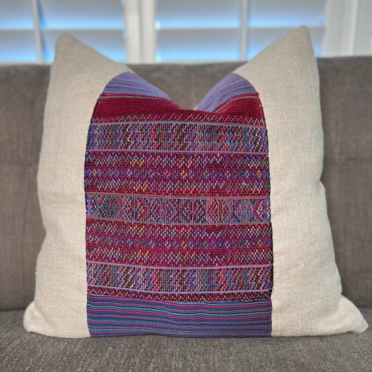 Huipil & Hemp Throw Pillow Cover
