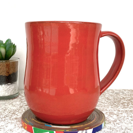 Handmade Mug - Coral Red