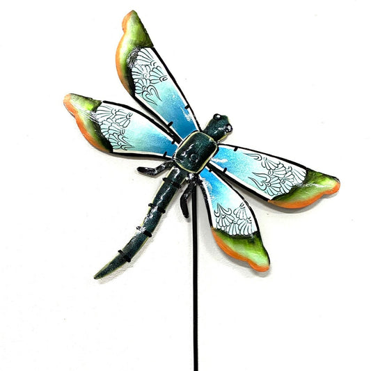 Turquoise Dragonfly Garden Stake