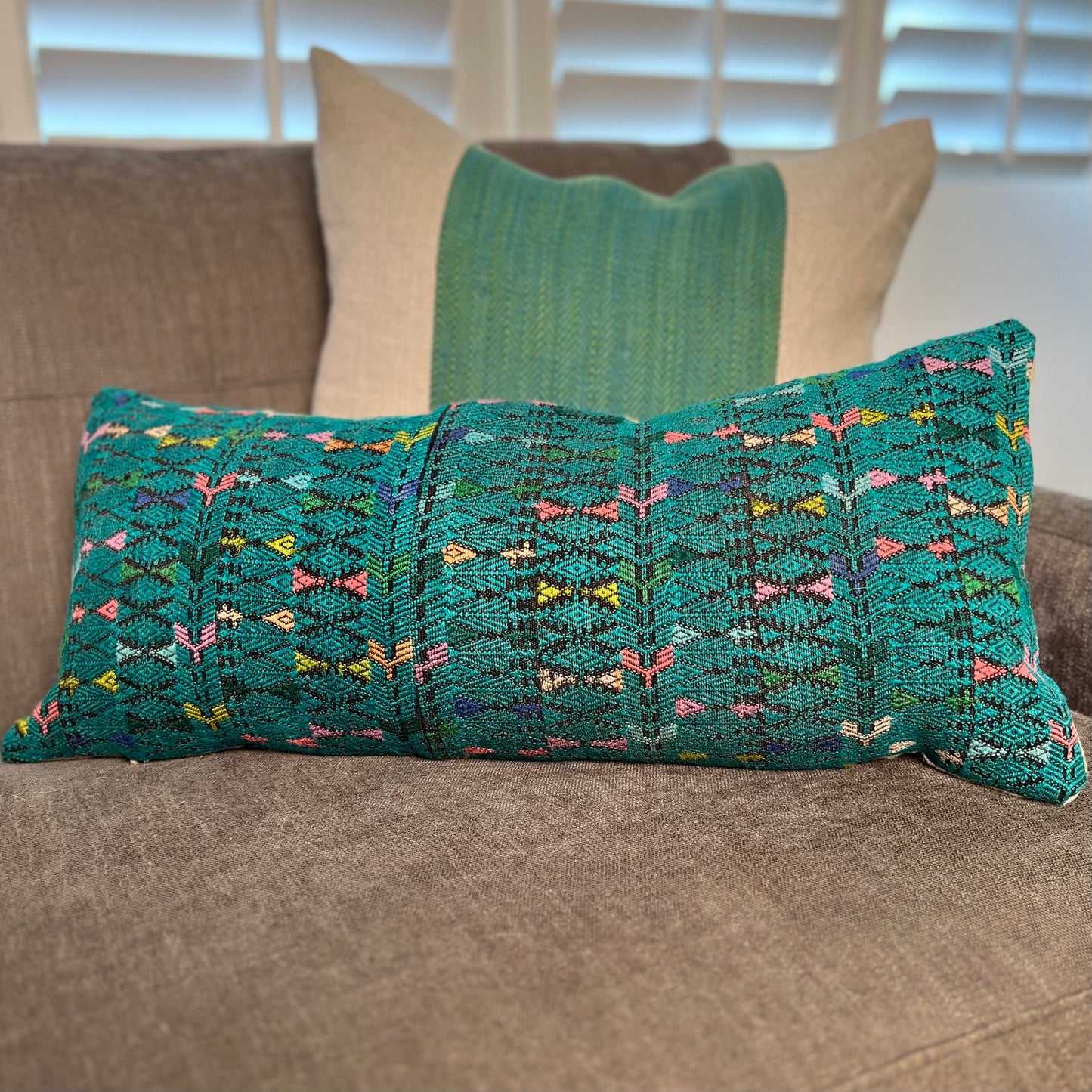 Huipil & Hemp Throw Pillow Cover