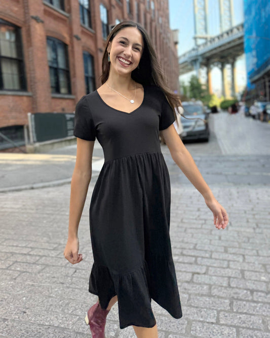 JAYDE Tiered Dress in Black