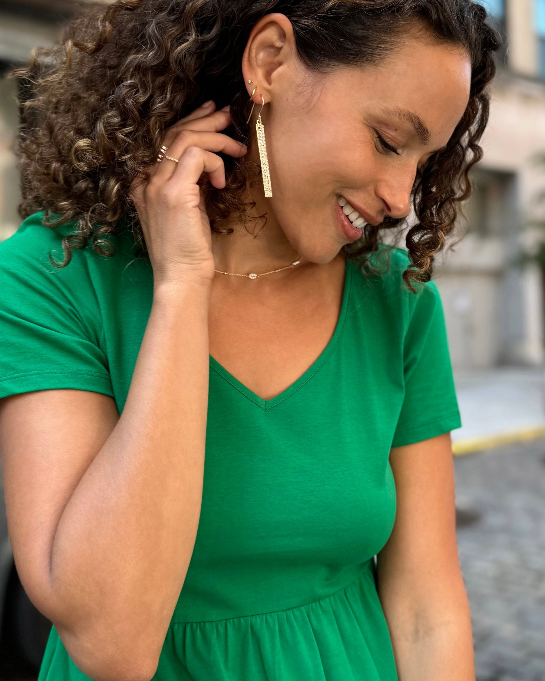 green dress with leaves JAYDE Tiered Dress in Leaf Green – Trades of Hope