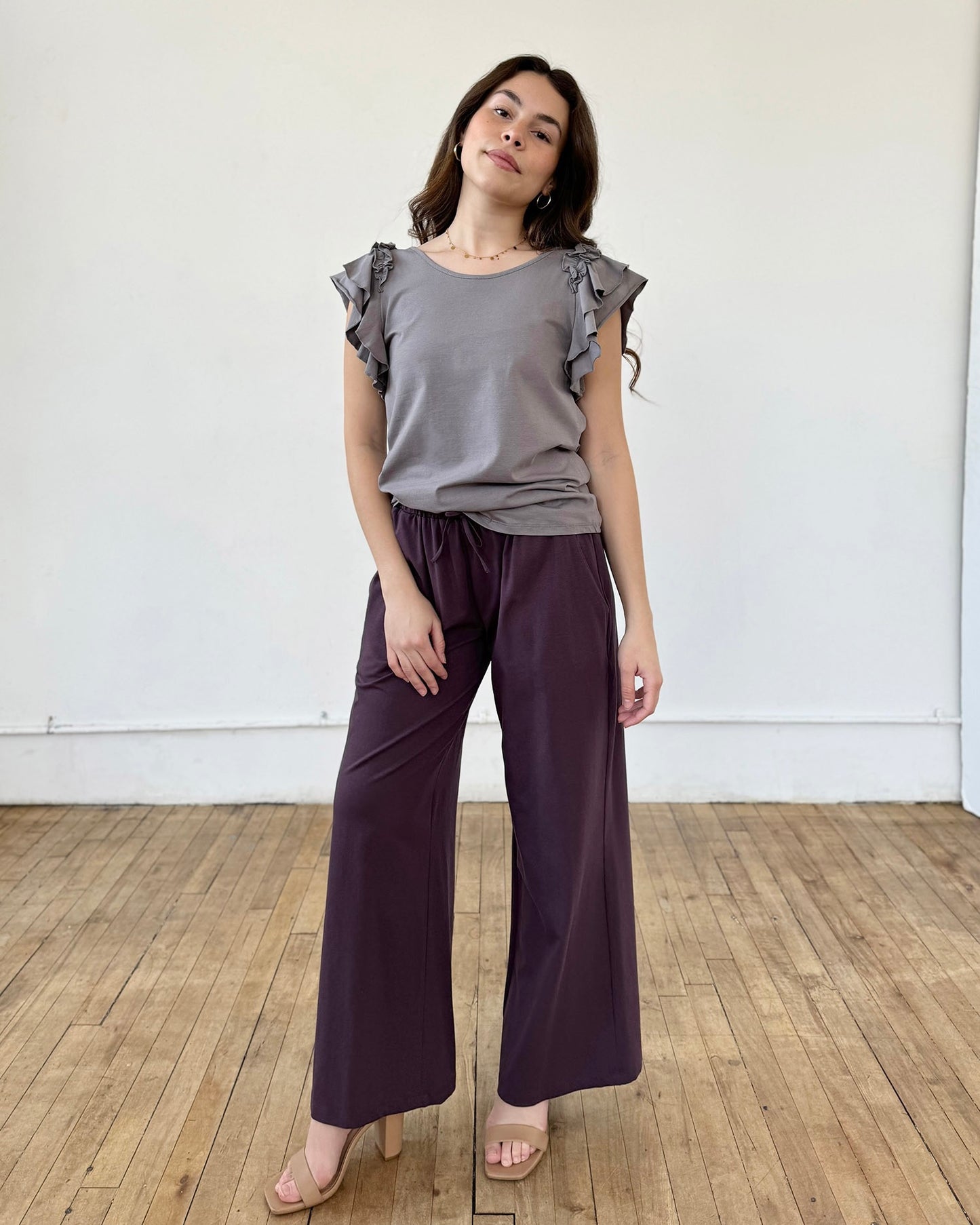 JOJO paperbag pants in Plum