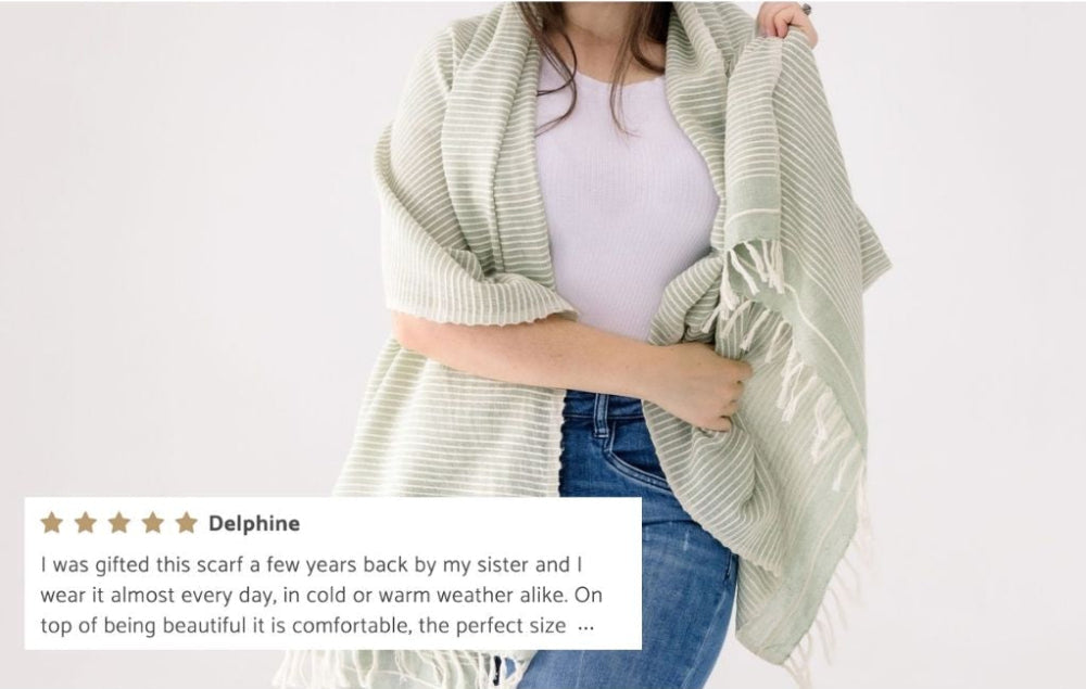 Judith Handwoven Ethiopian Cotton Shawl