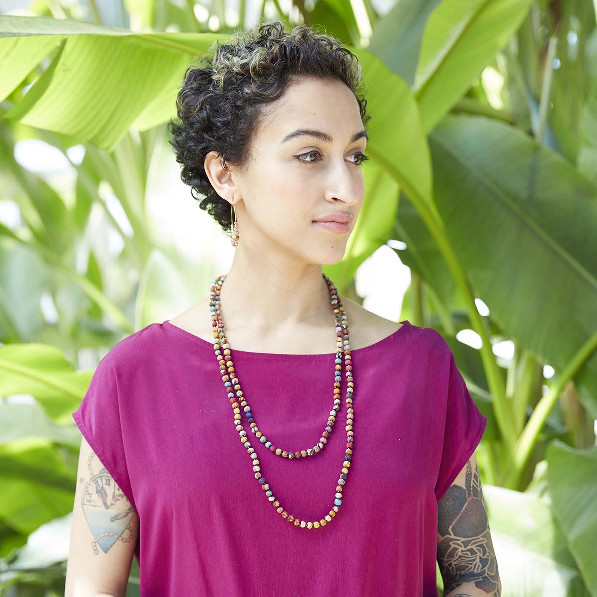 Kantha Bead Long Necklace