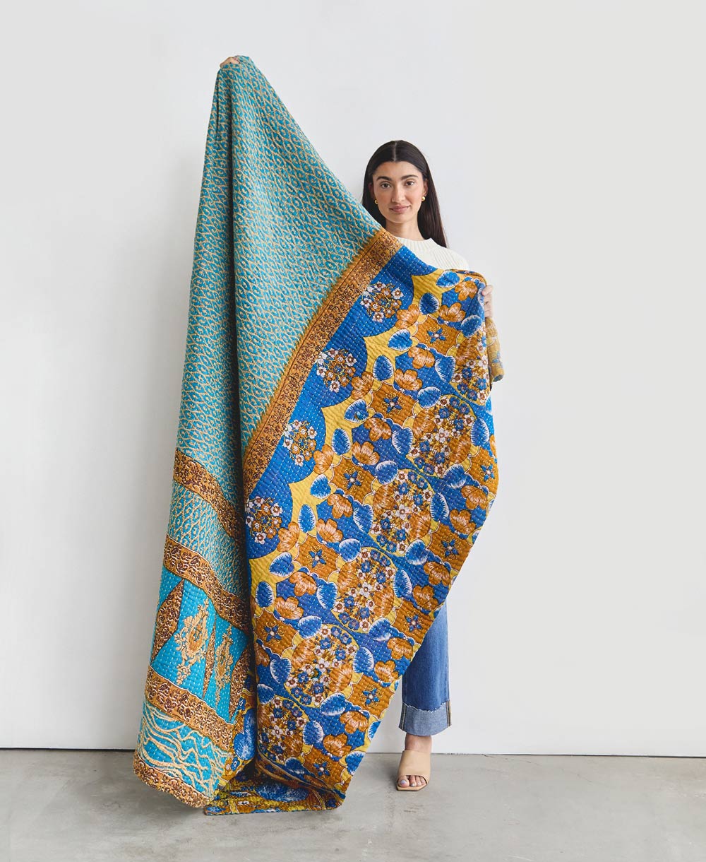 Kantha Quilt Throw - No. 240818