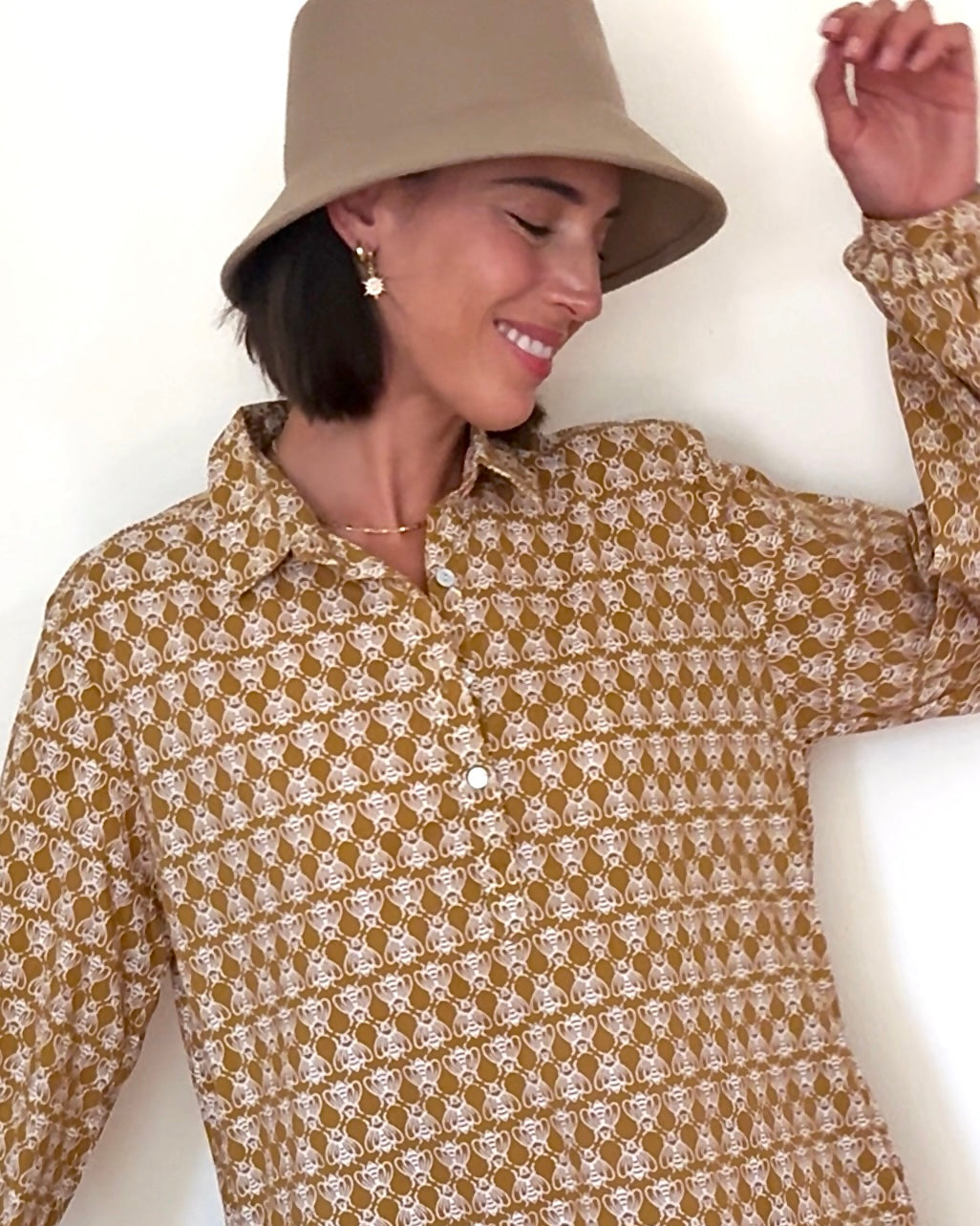 Good Boyfriend ShirtDress - Bee Happy Honeycomb