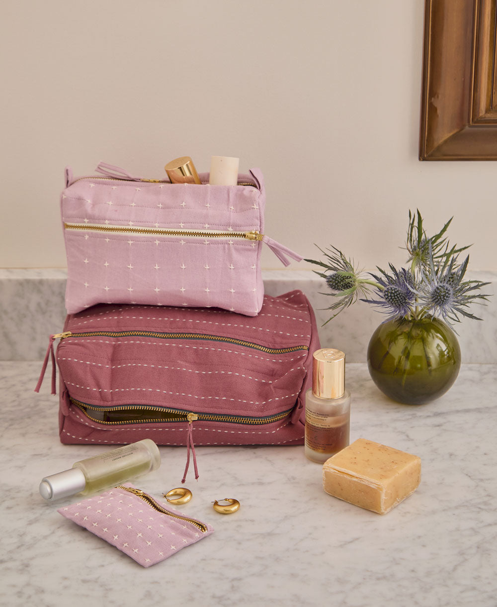 Pin-Stitch Large Toiletry Bag