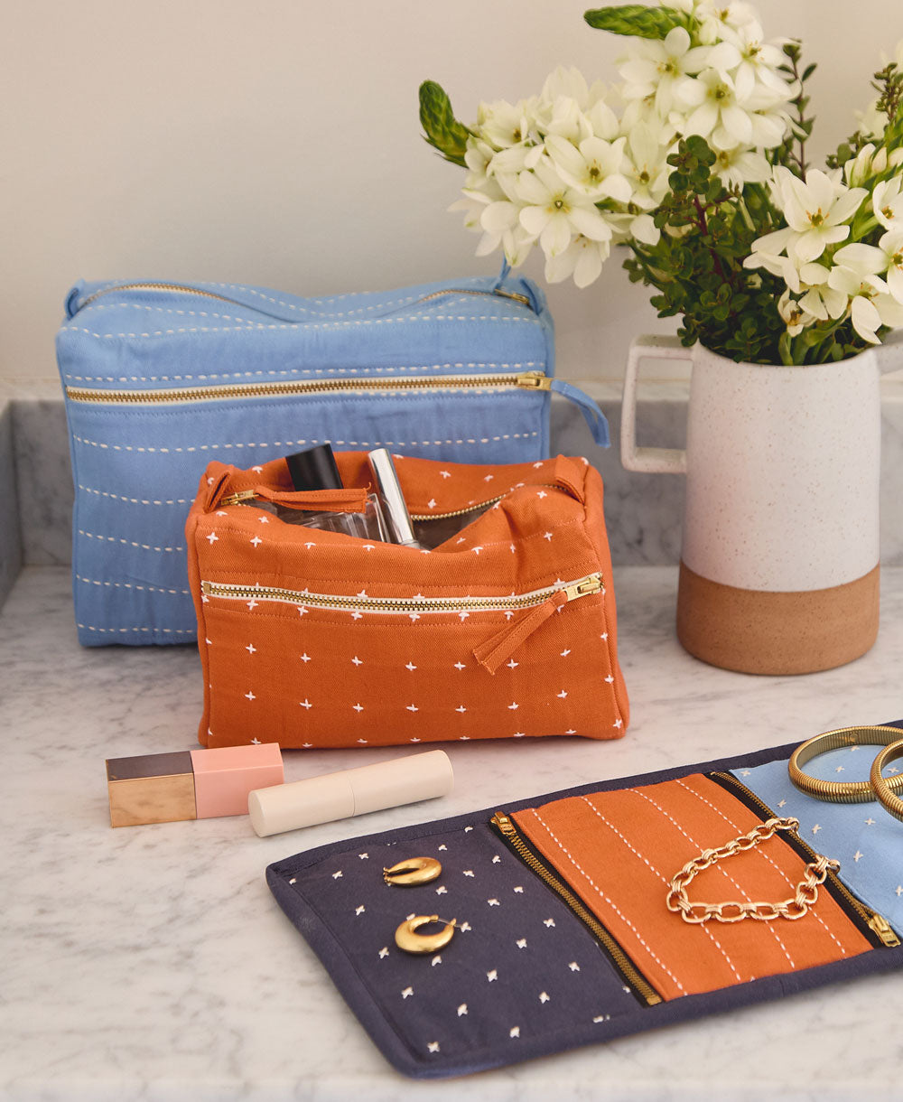 Pin-Stitch Large Toiletry Bag