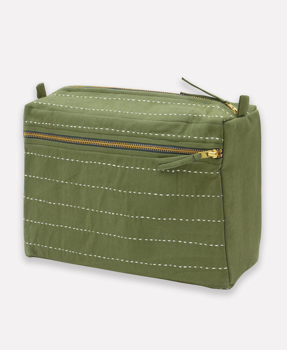 Pin-Stitch Large Toiletry Bag