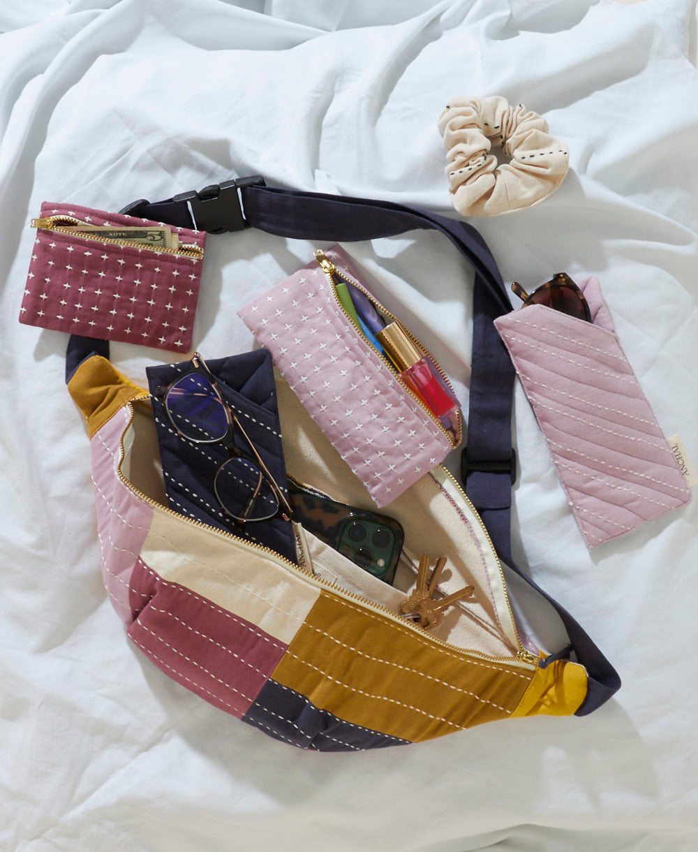 Checkered Sling Bag - Lilac