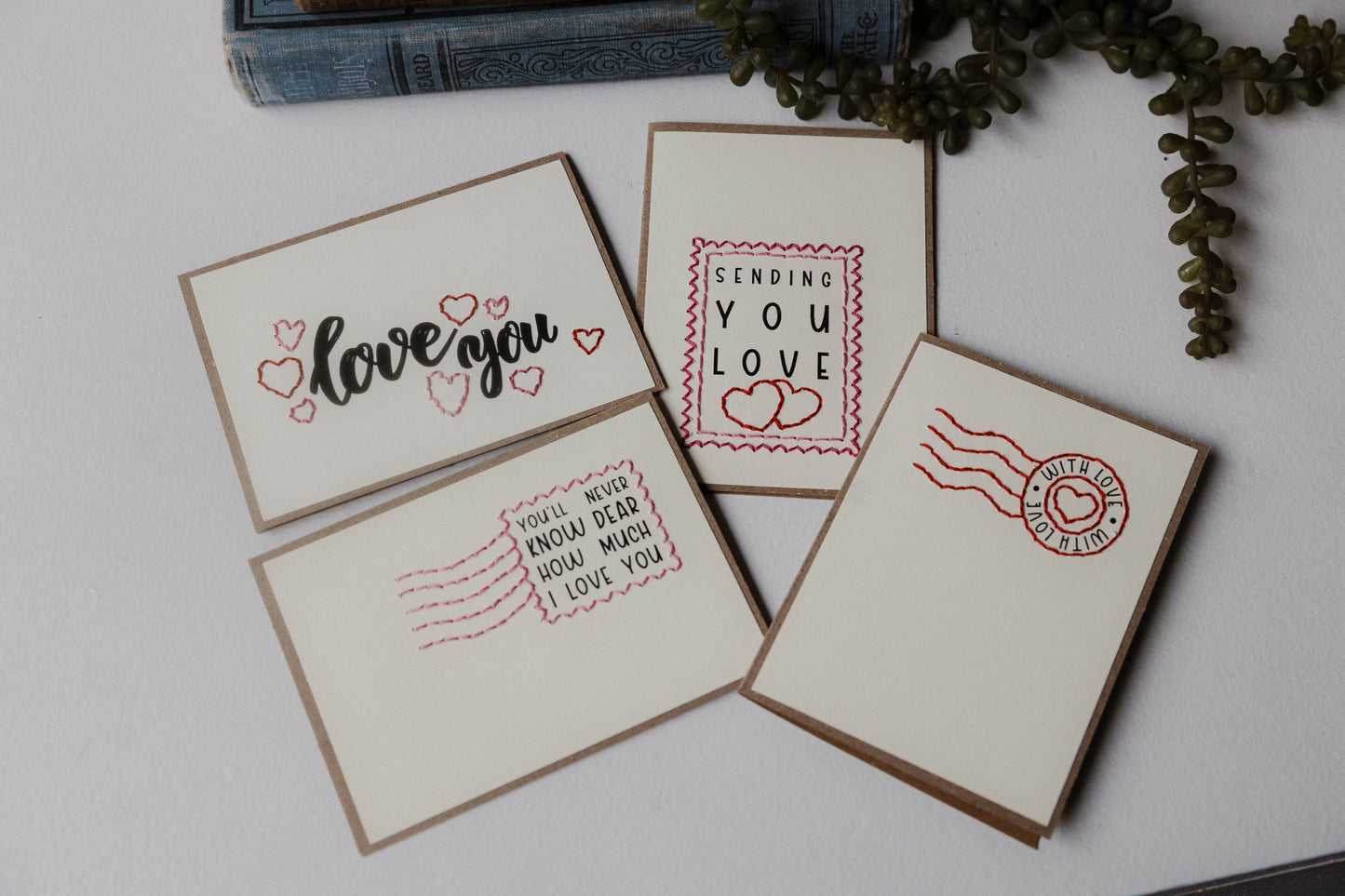 Love Postage Stamp Greeting Cards