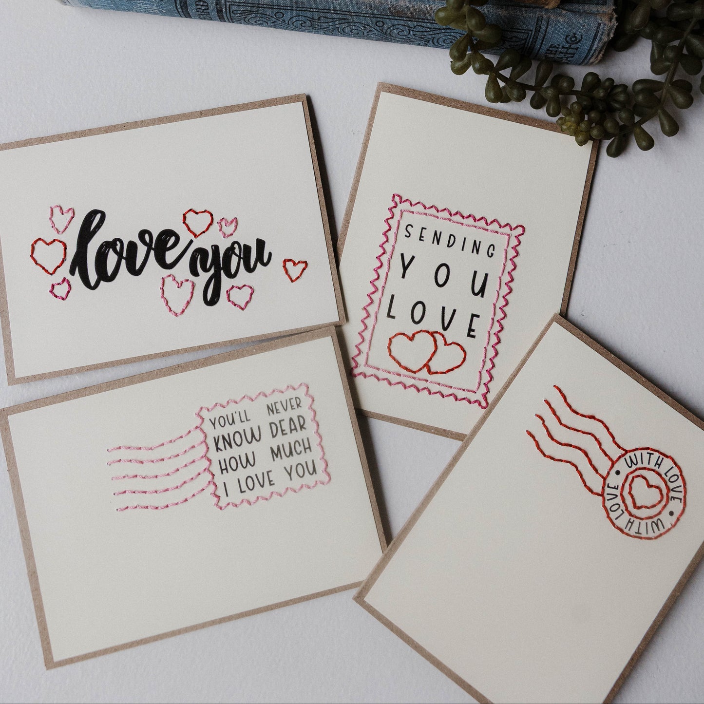 Love Postage Stamp Greeting Cards