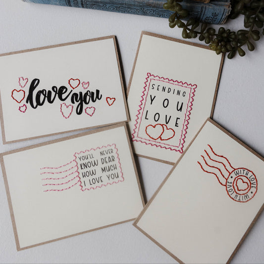 Love Postage Stamp Greeting Cards