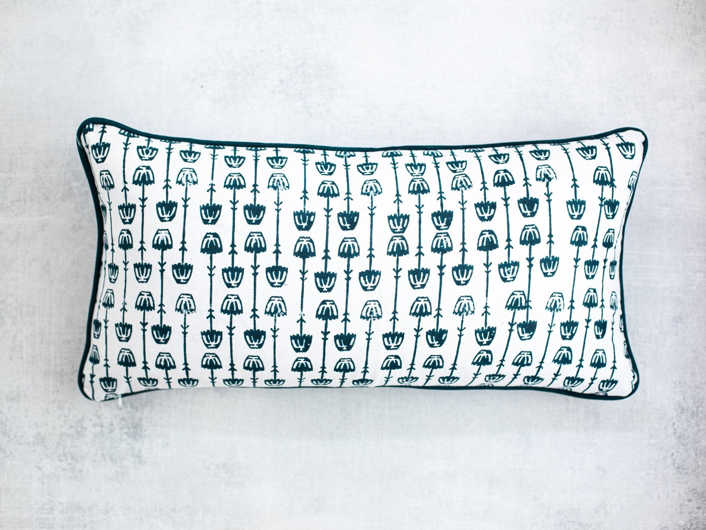 Lumbar Pillow Sham - Mosaic Flowers, Midnight
