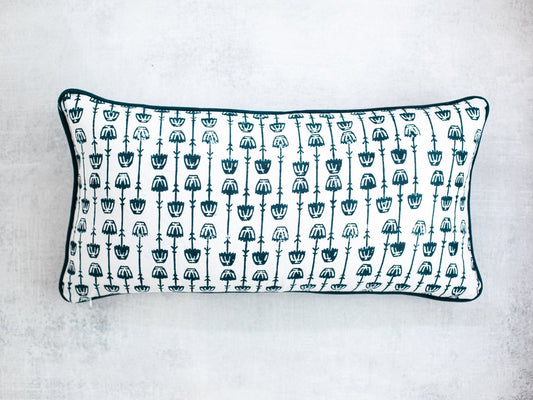 Lumbar Pillow Sham - Mosaic Flowers, Midnight