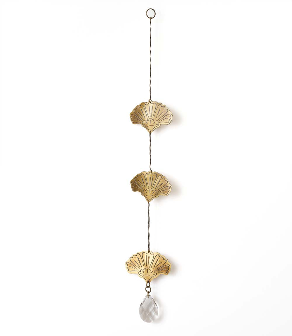 Cascade Floral Engraved Brass Suncatcher