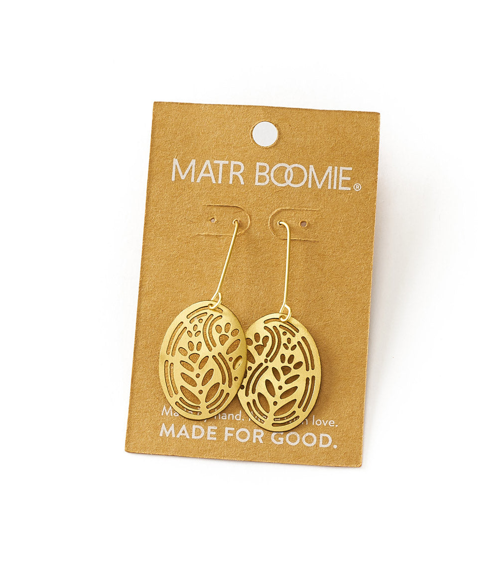 Cutout Oval Drop Hook Earrings
