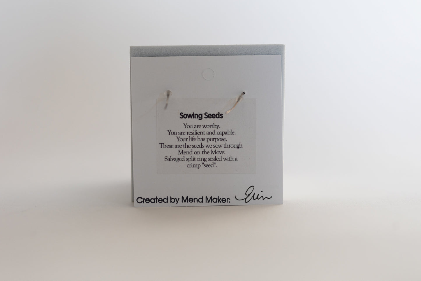 Sowing Seeds Earrings | Repurposed Auto Split Rings & Gold Plated Crimp Beads | Stainless Steel Ear Wire