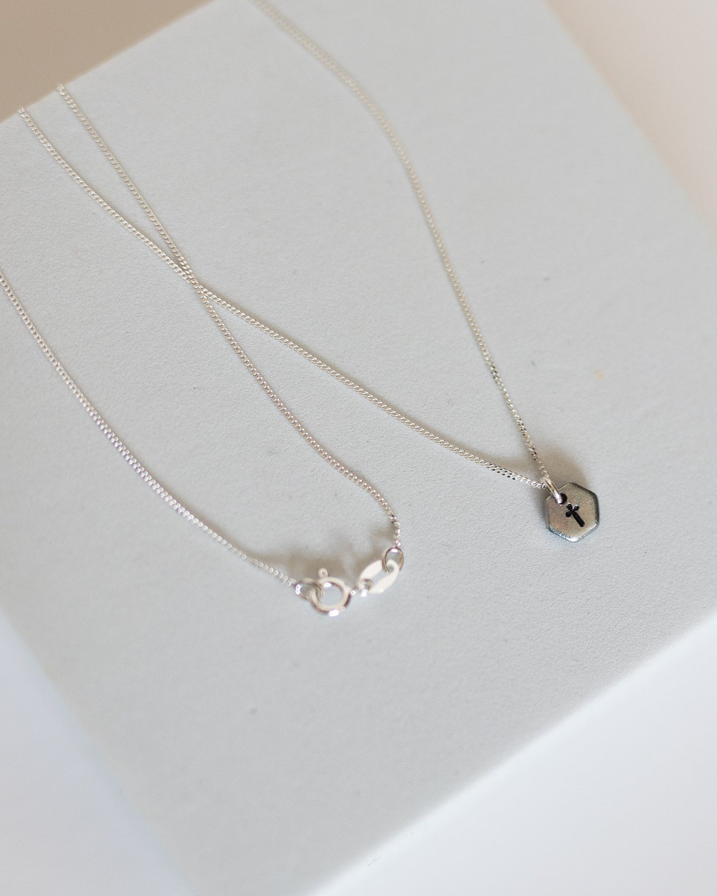 Known Cross Necklace | Salvaged Steel Auto Part | Sterling Silver Chain