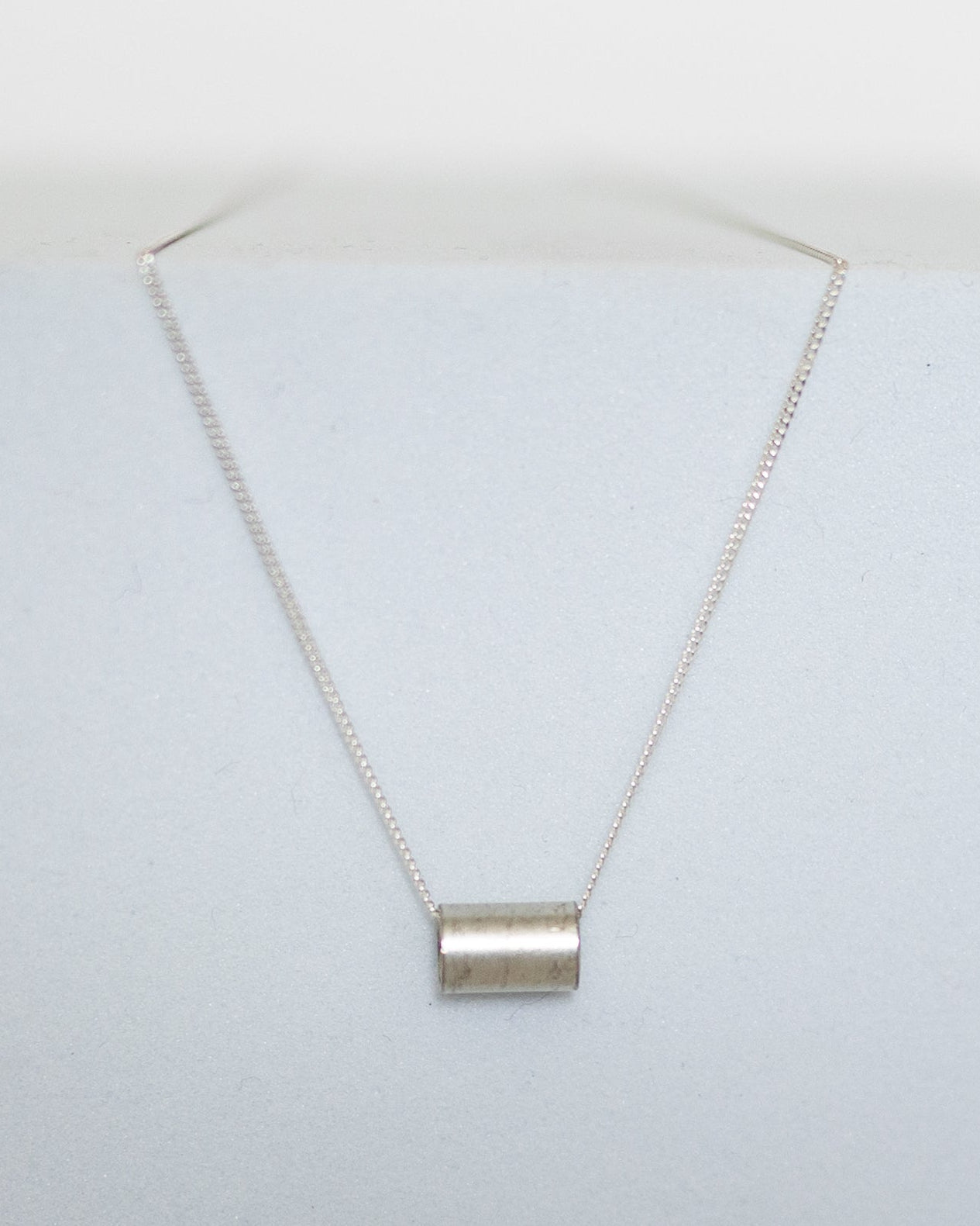 Simplify Necklace | Repurposed Tin Auto Ferrule | Sterling Silver Chain