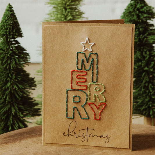 Merry Christmas Tree Holiday Greeting Cards