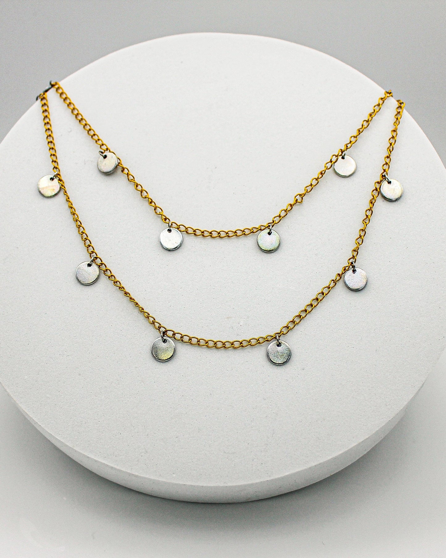 Worthy 2-in-1 Charm Necklace | Repurposed Stainless Steel Auto Parts | 18K Gold Plated Chain