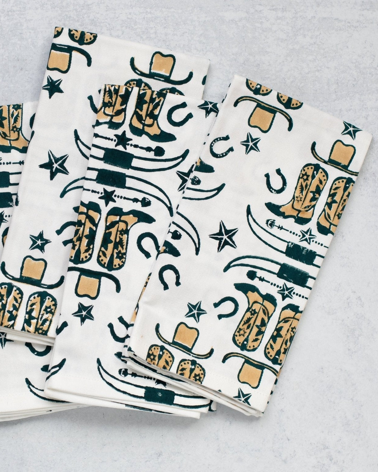 Organic Ivory Napkins (set of 4) - Cowgirl, Midnight