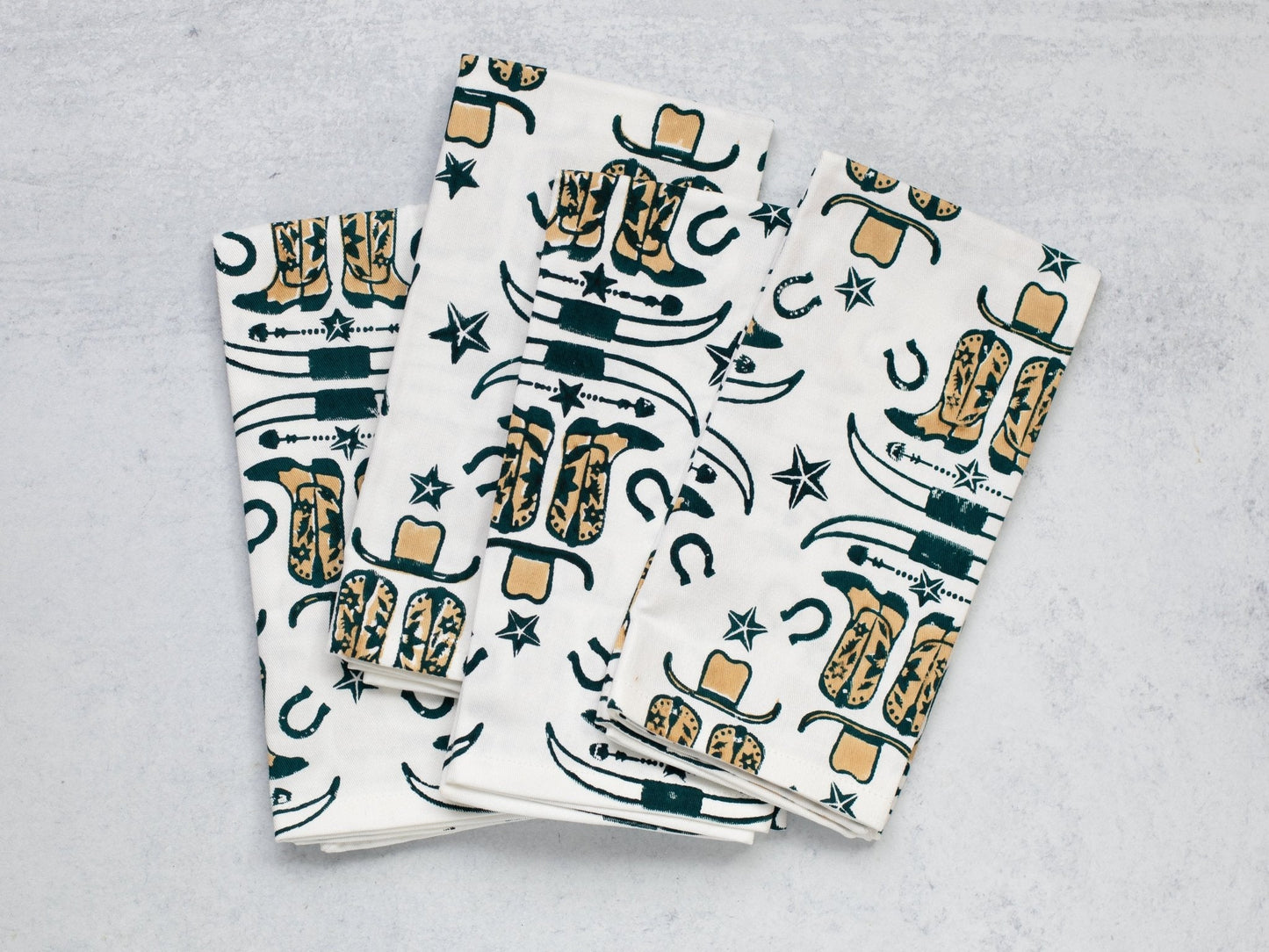 Organic Ivory Napkins (set of 4) - Cowgirl, Midnight