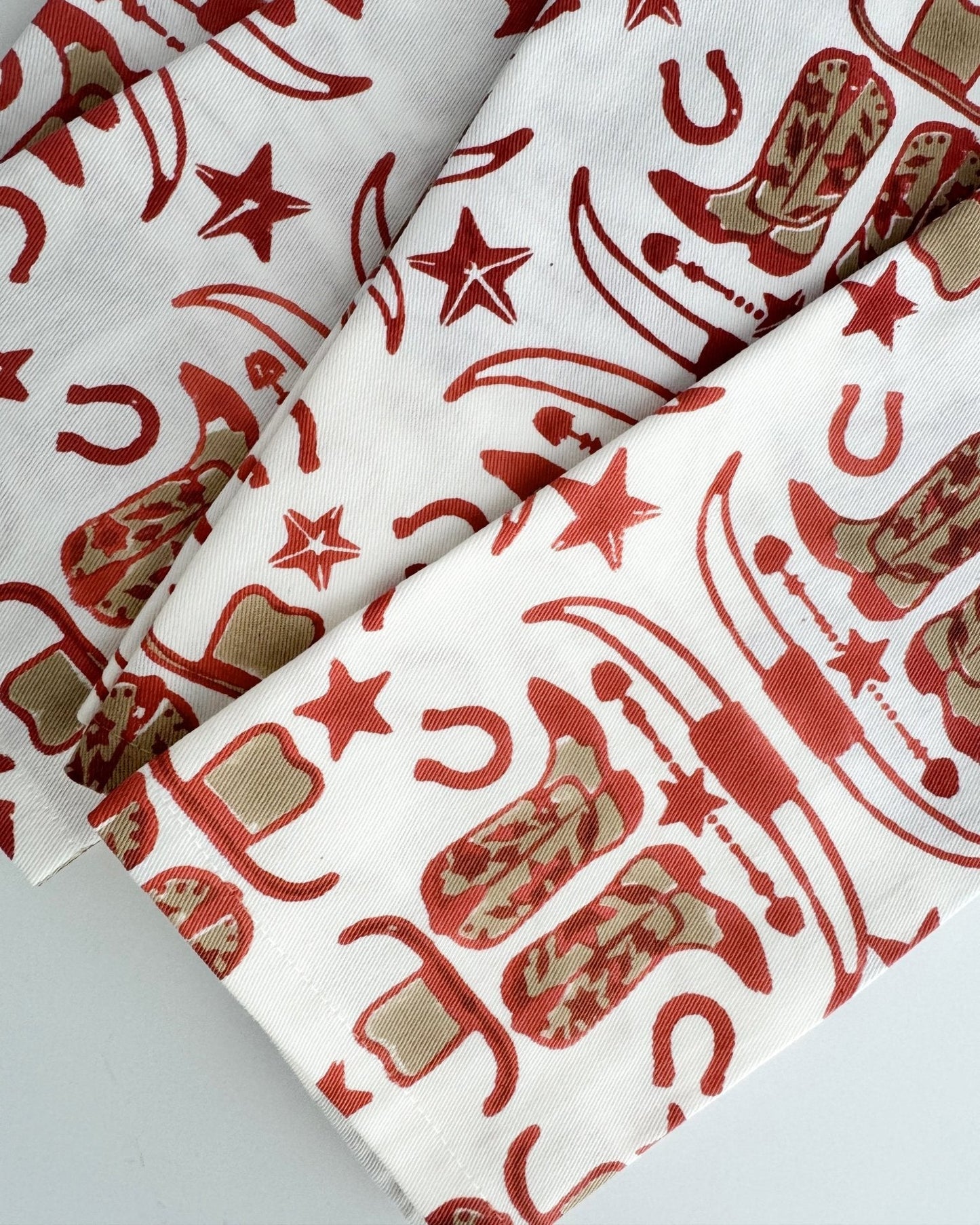 Organic Ivory Napkins (set of 4) - Cowgirl, Terracotta
