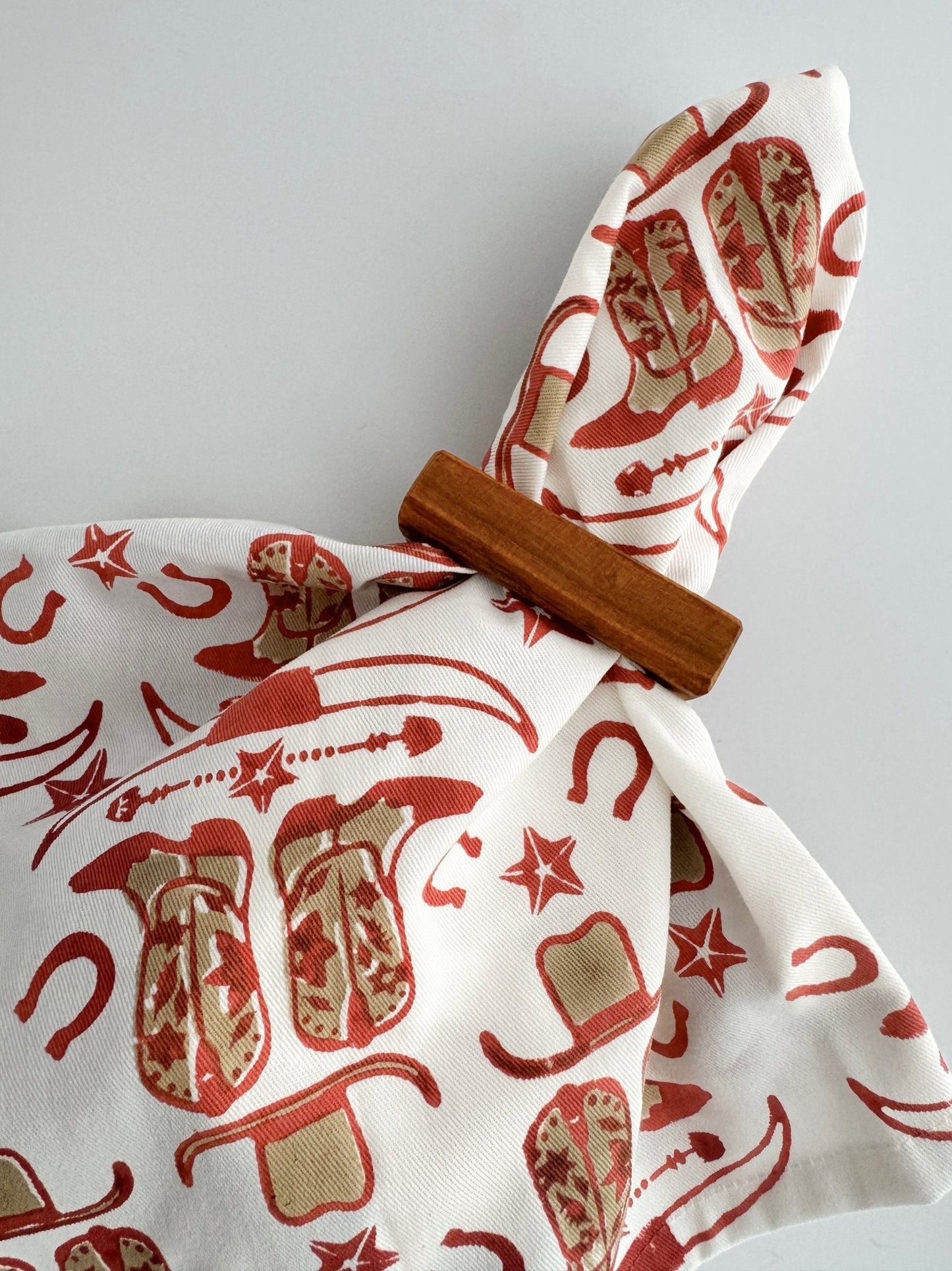 Organic Ivory Napkins (set of 4) - Cowgirl, Terracotta