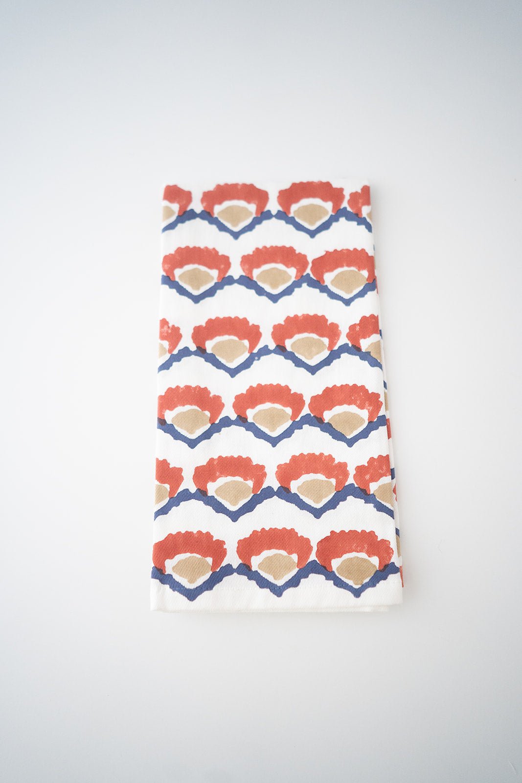 Organic Ivory Napkins (set of 4) - Modern Poppy, Terracotta