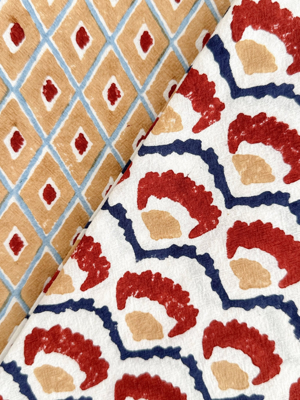 Organic Ivory Napkins (set of 4) - Ikat, Chai